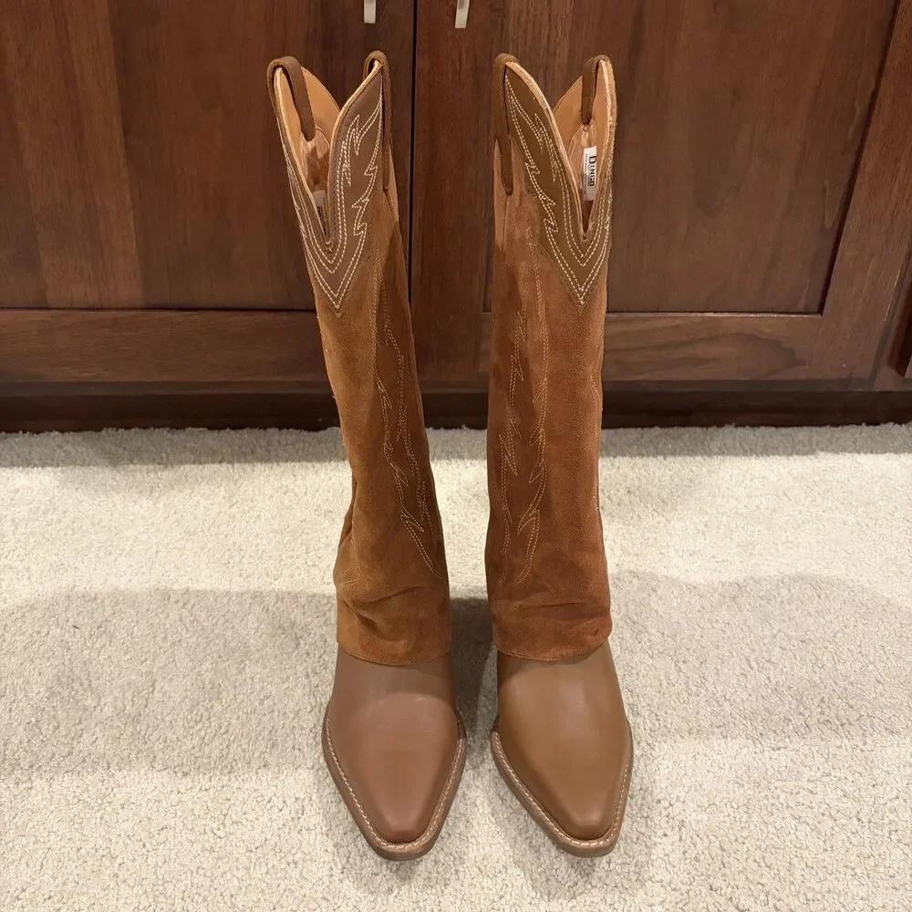 Try On/demo Dingo Women's Wild Fire Western Boots Brown Size 9 Dl2280 Cowboy